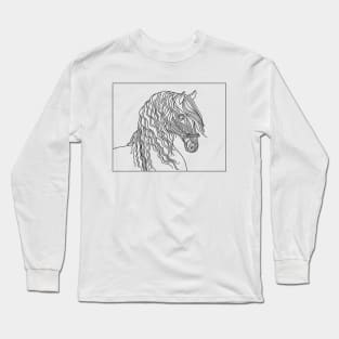 Horse line art illustration, Equine design, Equestrian minimalist art, Horse lovers gifts, Horse show mom. Long Sleeve T-Shirt